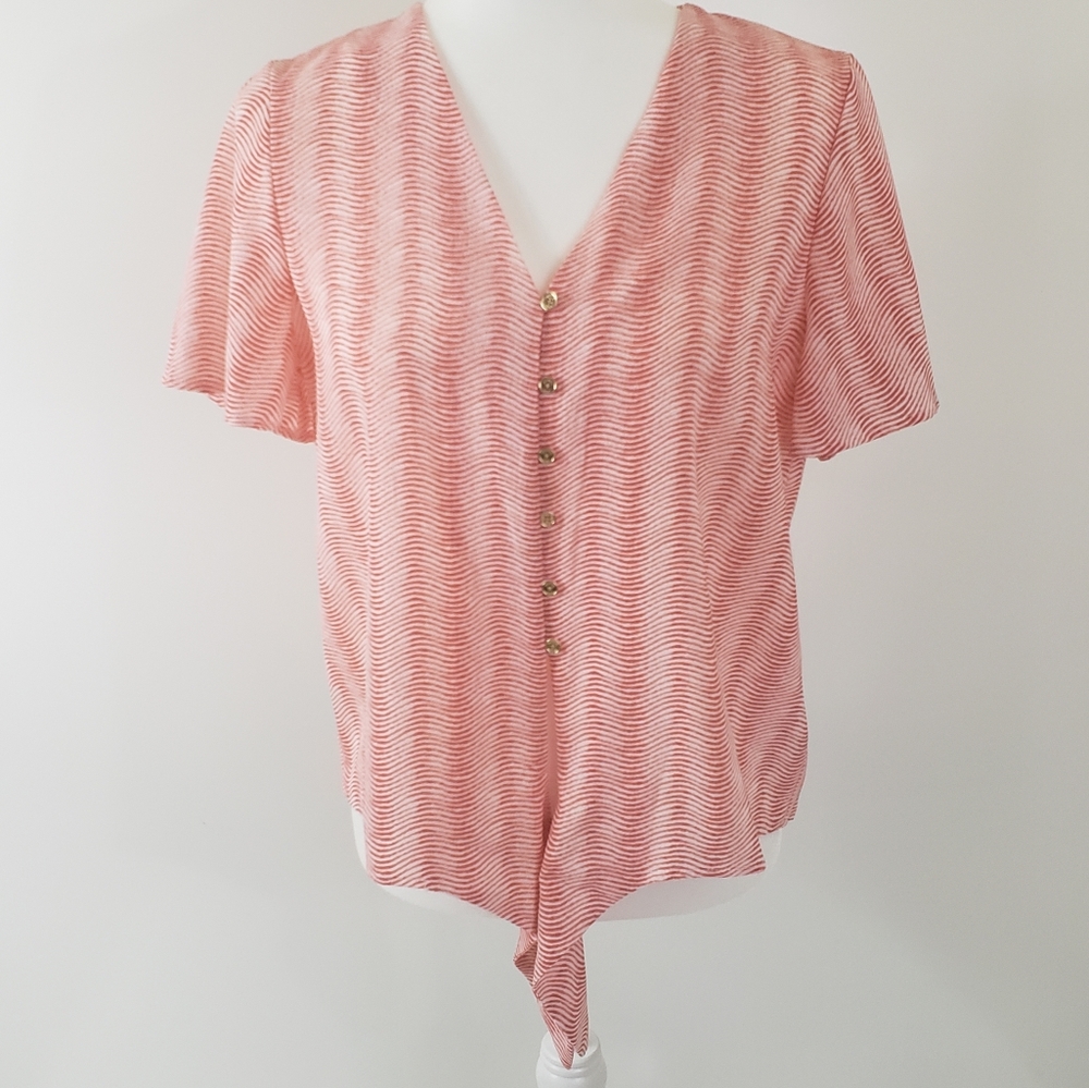 Michael Kors Tie Front Blouse Medium NWT